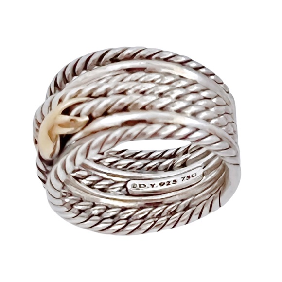 DAVID YURMAN • Double 18K Gold X Crossover Ring - Picture 8 of 13
